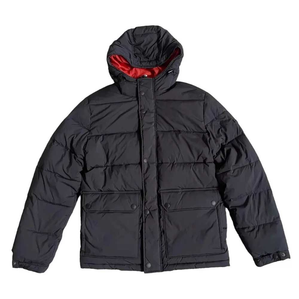 Men's Black Puffer Jacket textured Down & Feathers American Eagle Large